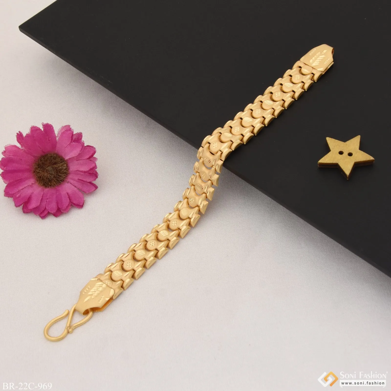 1 Gram Gold Plated Attention-Getting Design Bahubali Bracelet for Men - Style C969