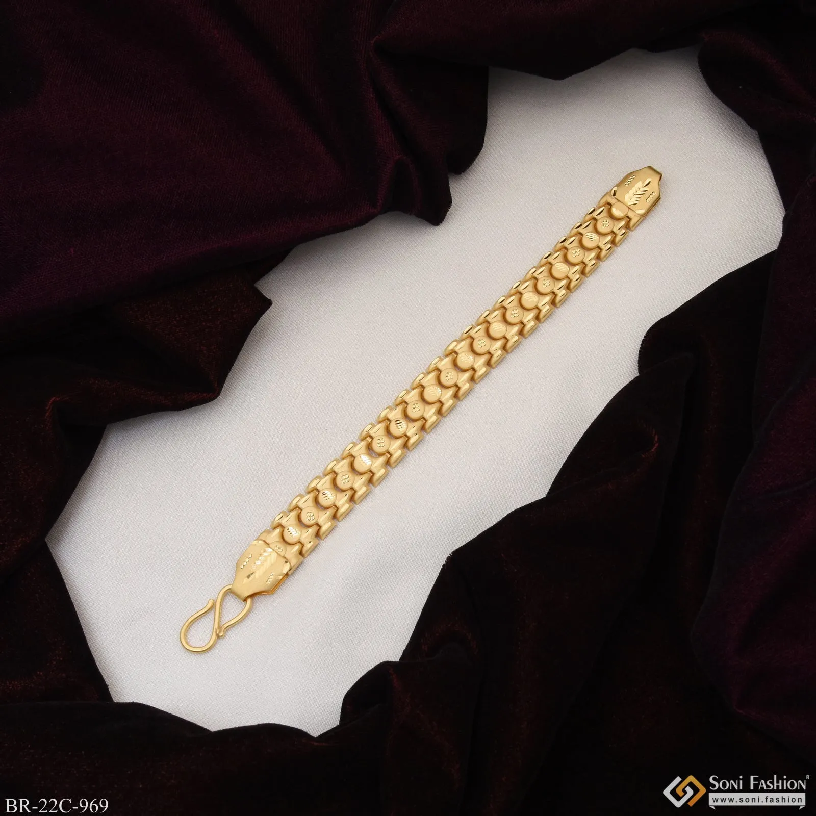 1 Gram Gold Plated Attention-Getting Design Bahubali Bracelet for Men - Style C969