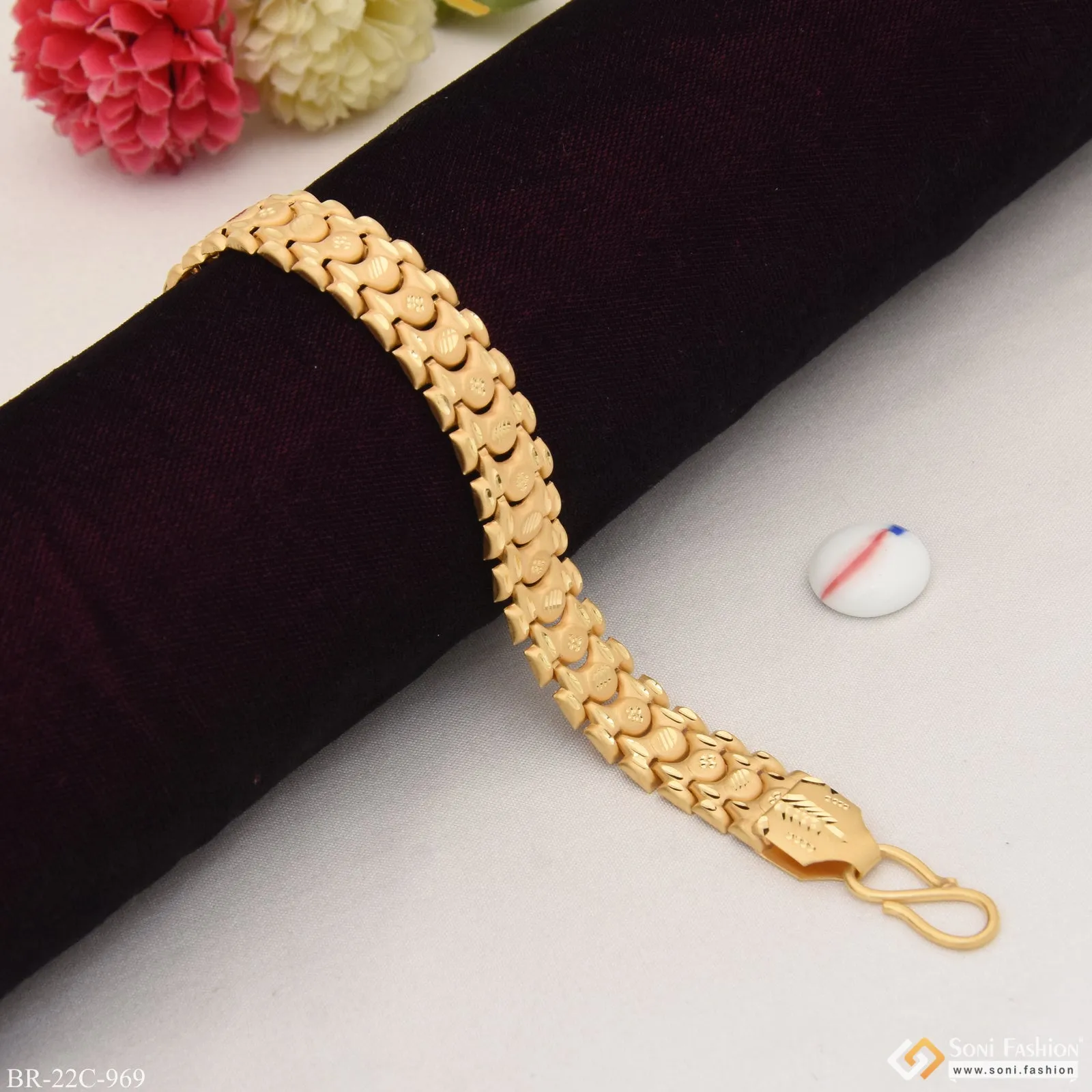 1 Gram Gold Plated Attention-Getting Design Bahubali Bracelet for Men - Style C969