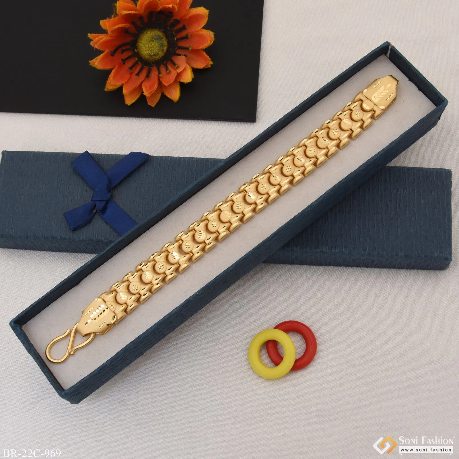 1 Gram Gold Plated Attention-Getting Design Bahubali Bracelet for Men - Style C969