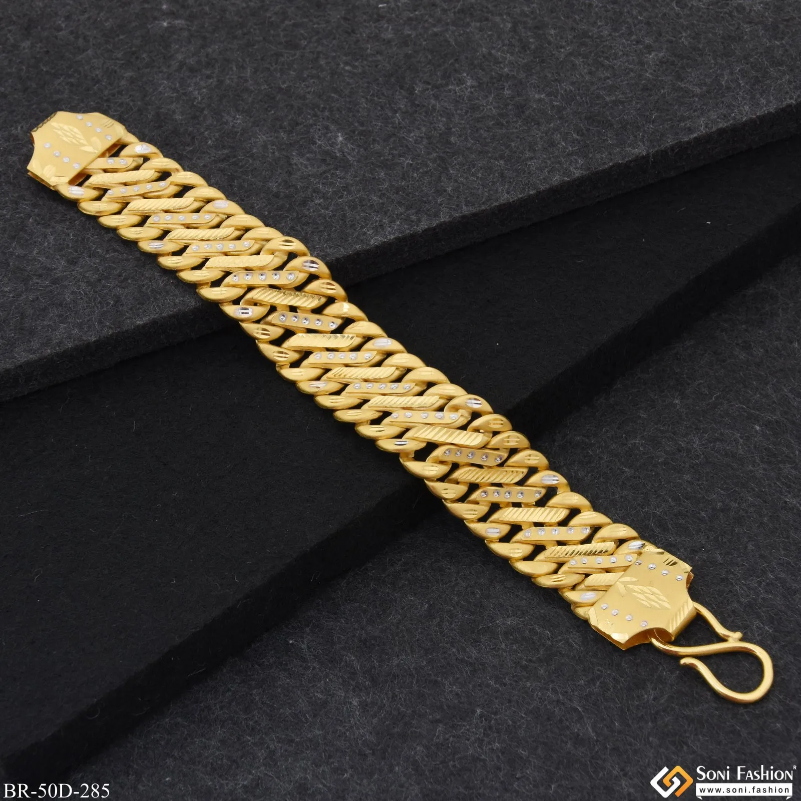 1 Gram Gold Plated Awesome Design Pokal Bracelet for Men - Style D285
