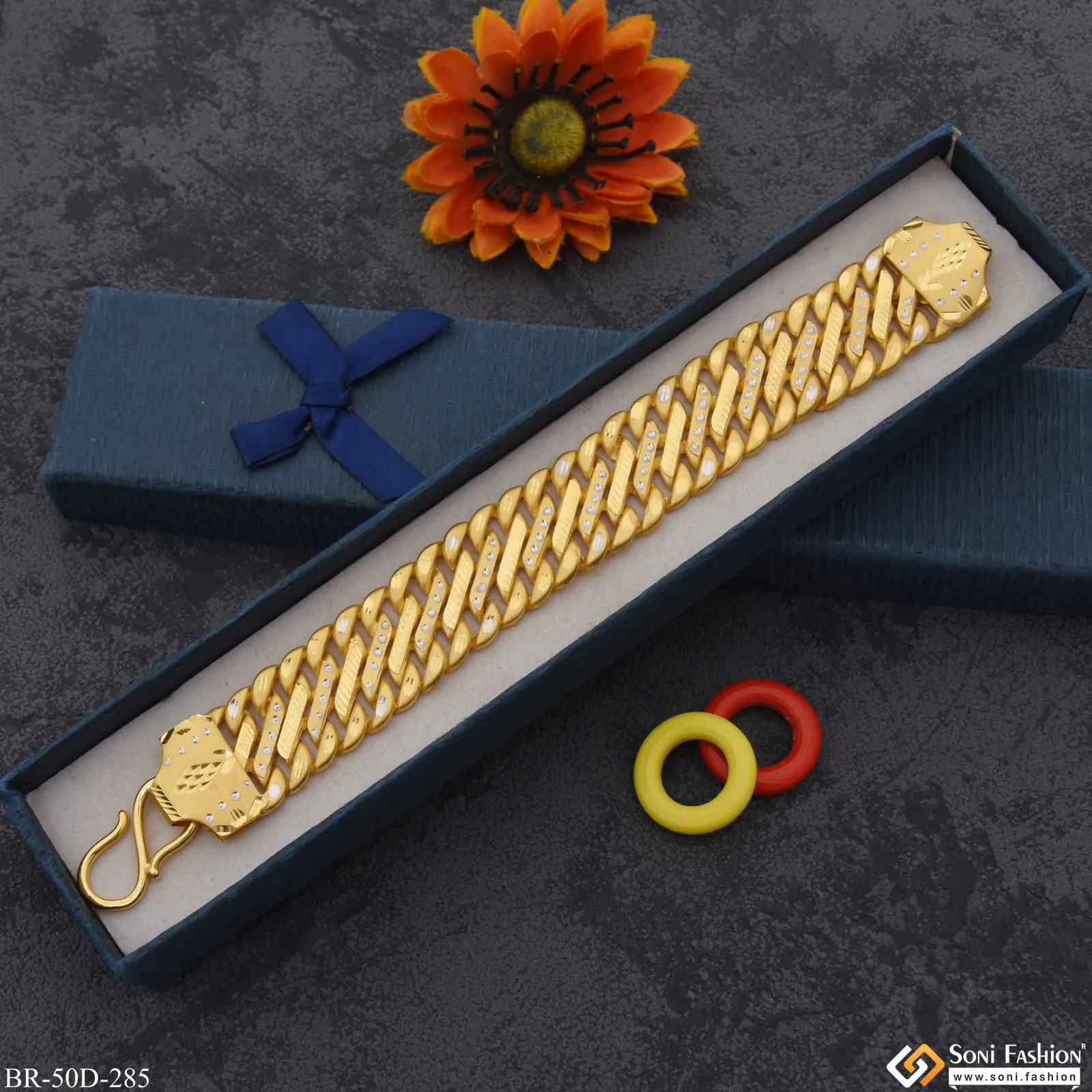 1 Gram Gold Plated Awesome Design Pokal Bracelet for Men - Style D285