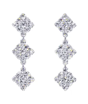 #14001 - 3 Diamond Drop Earring