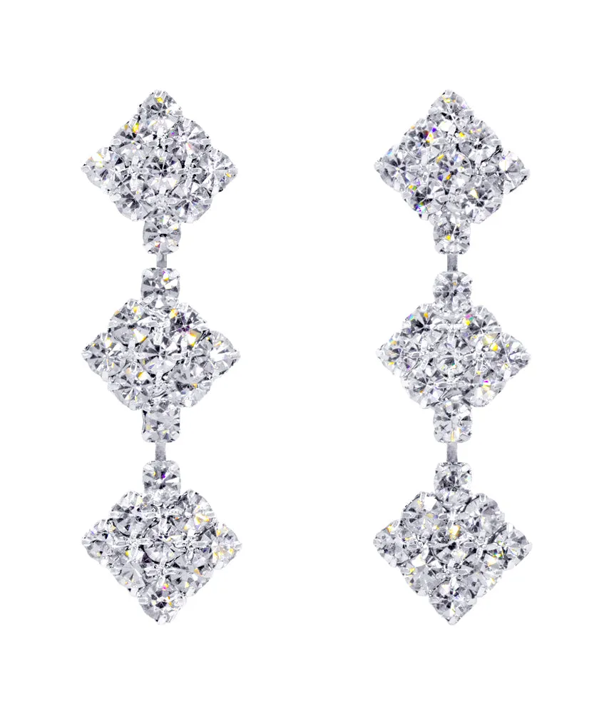 #14001 - 3 Diamond Drop Earring