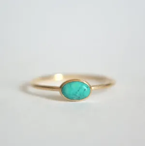 14k Oval Turquoise Ring