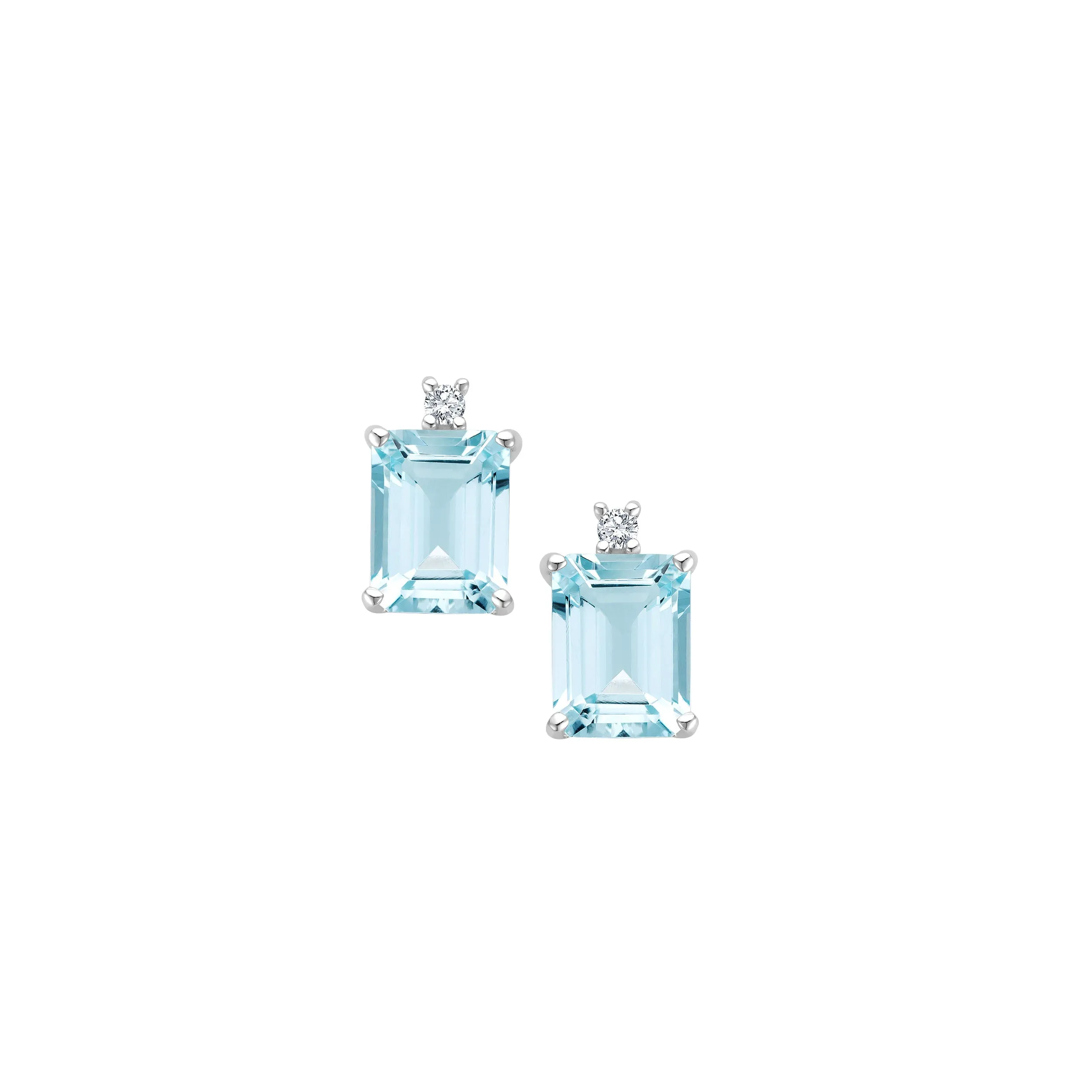 Aquamarine Diamant Ohrstecker - Weißgold