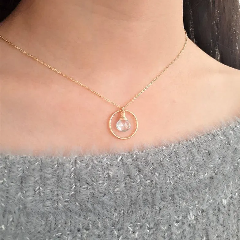 Aquamarine Hoop Necklace - Worn on Prince of Peoria