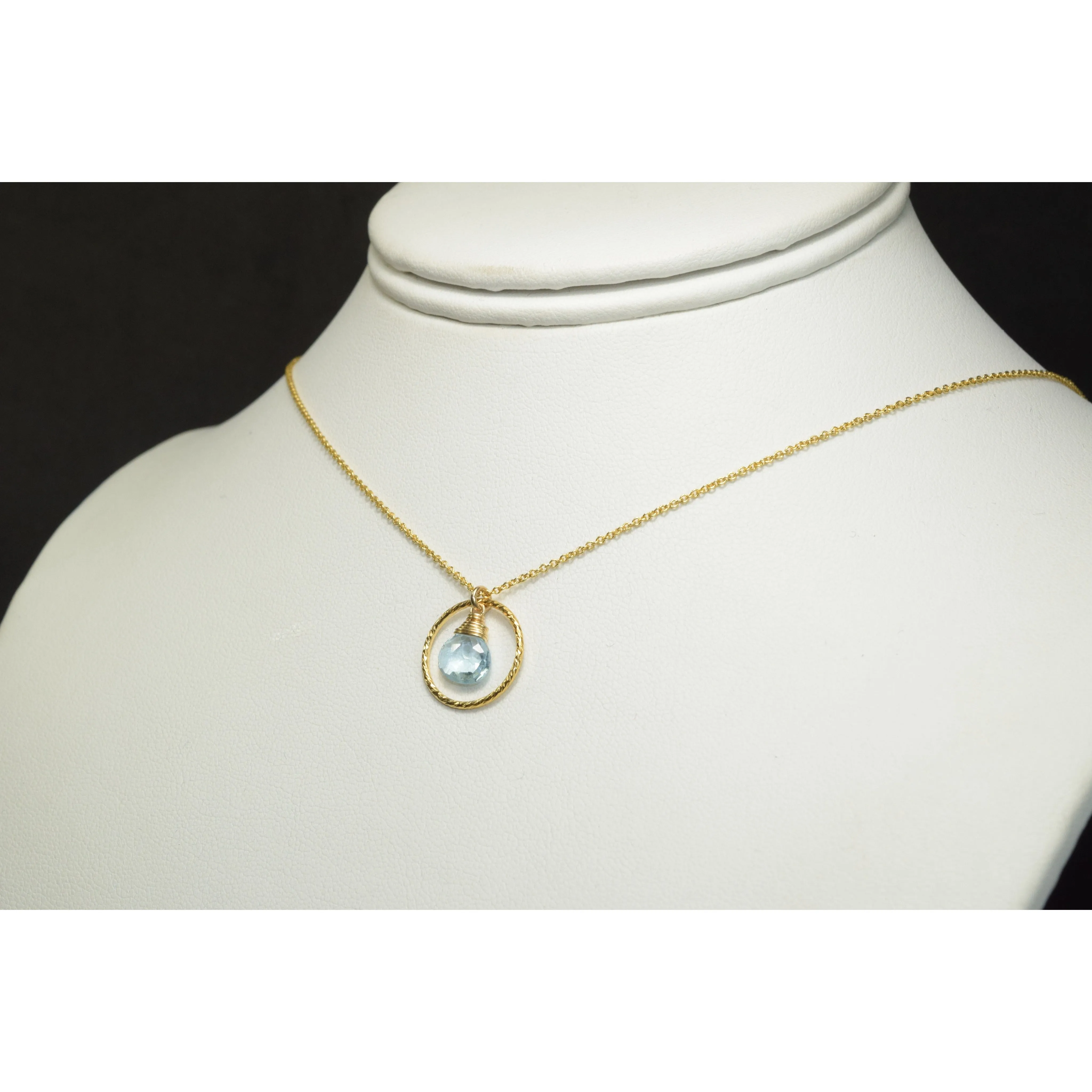 Aquamarine Hoop Necklace - Worn on Prince of Peoria
