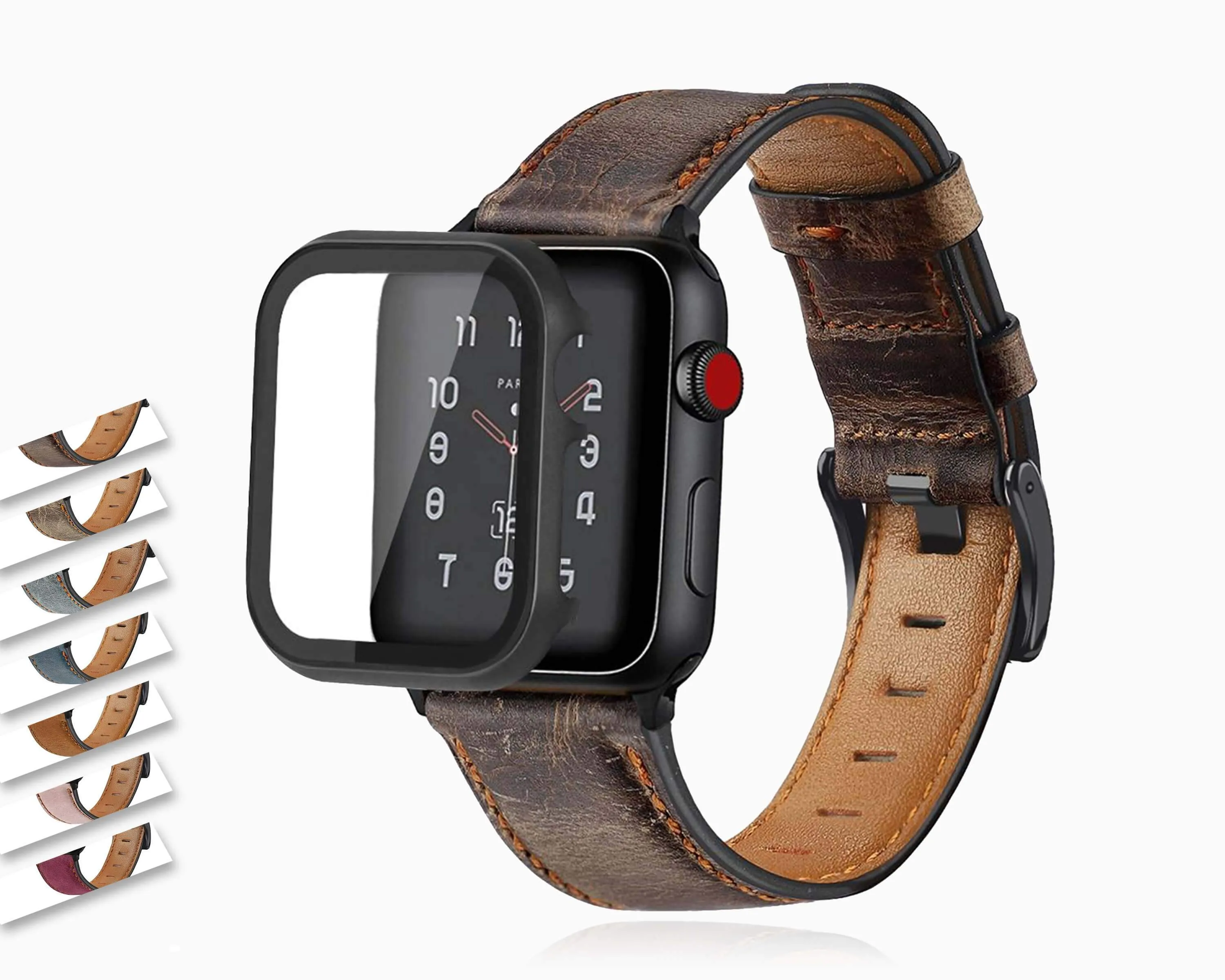 Case   Retro Cow Leather Watchband Durable Vintage Bracelet Series 6 5