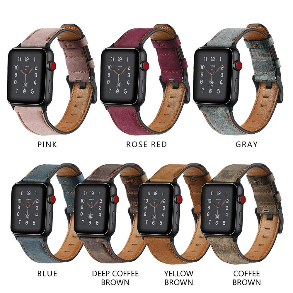 Case   Retro Cow Leather Watchband Durable Vintage Bracelet Series 6 5
