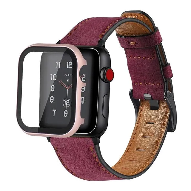 Case   Retro Cow Leather Watchband Durable Vintage Bracelet Series 6 5