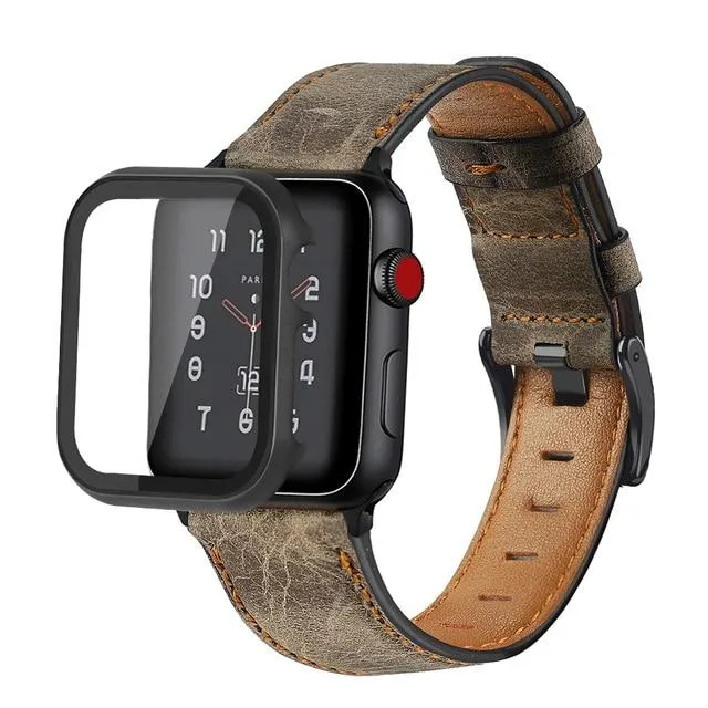 Case   Retro Cow Leather Watchband Durable Vintage Bracelet Series 6 5