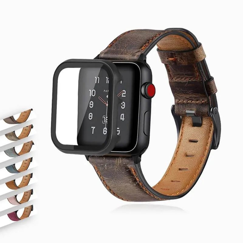 Case   Retro Cow Leather Watchband Durable Vintage Bracelet Series 6 5