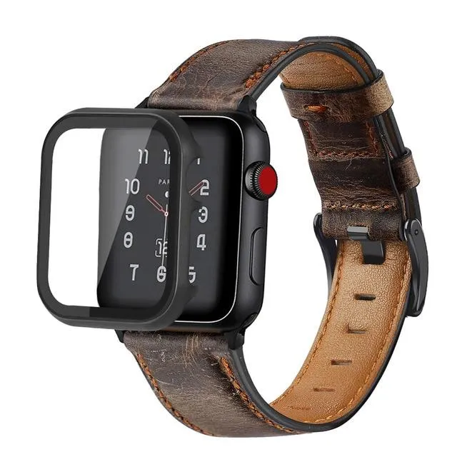 Case   Retro Cow Leather Watchband Durable Vintage Bracelet Series 6 5