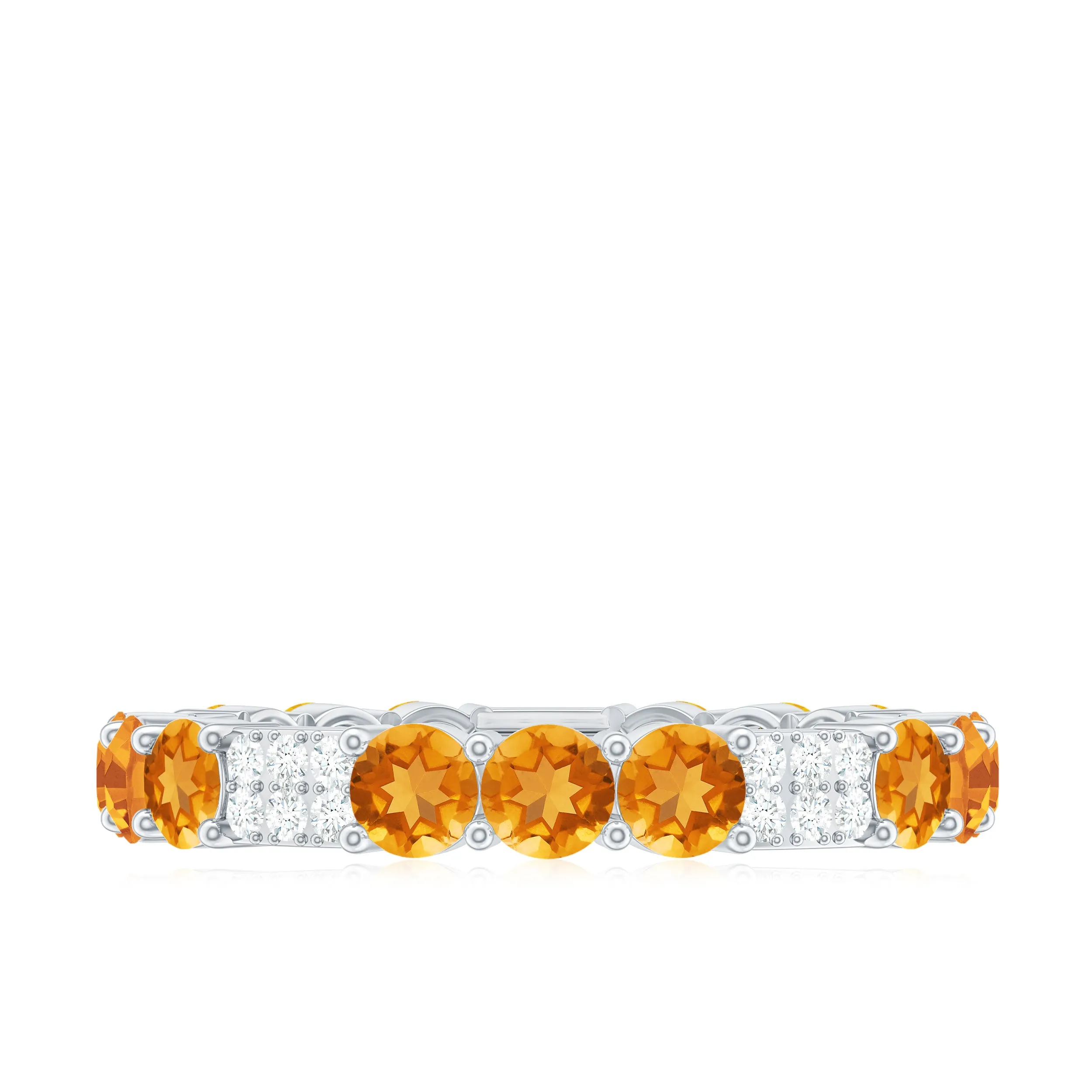 Citrine and Diamond Designer Full Eternity Ring
