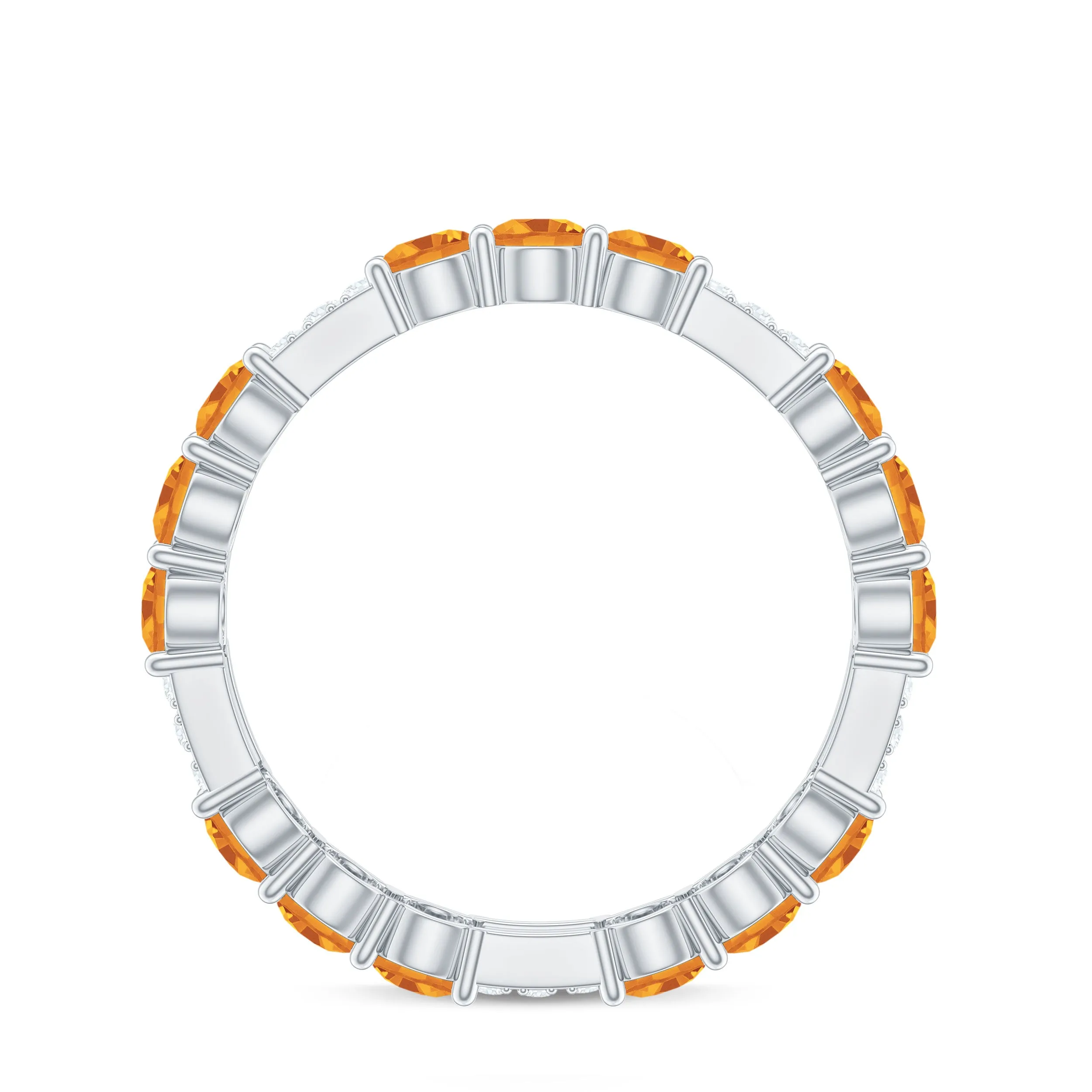 Citrine and Diamond Designer Full Eternity Ring
