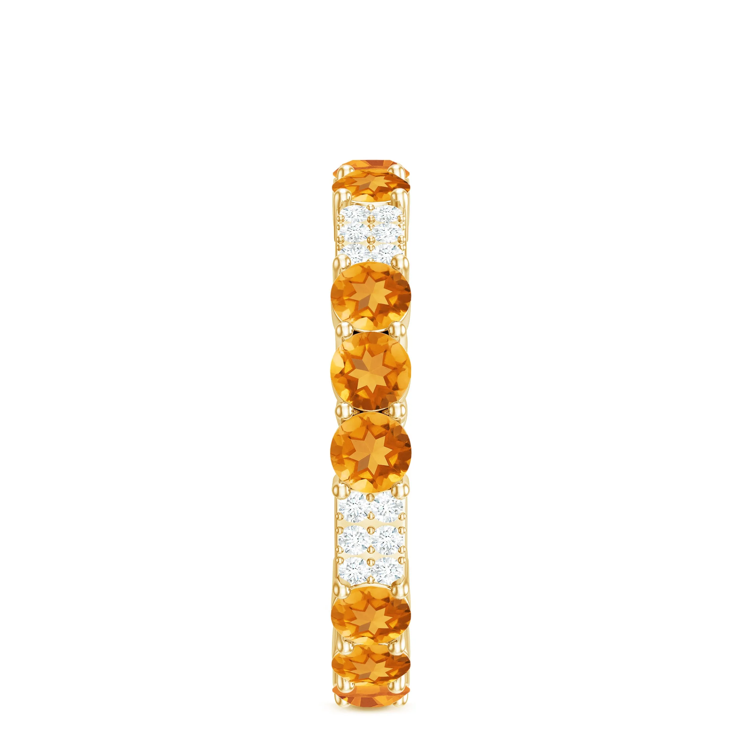 Citrine and Diamond Designer Full Eternity Ring
