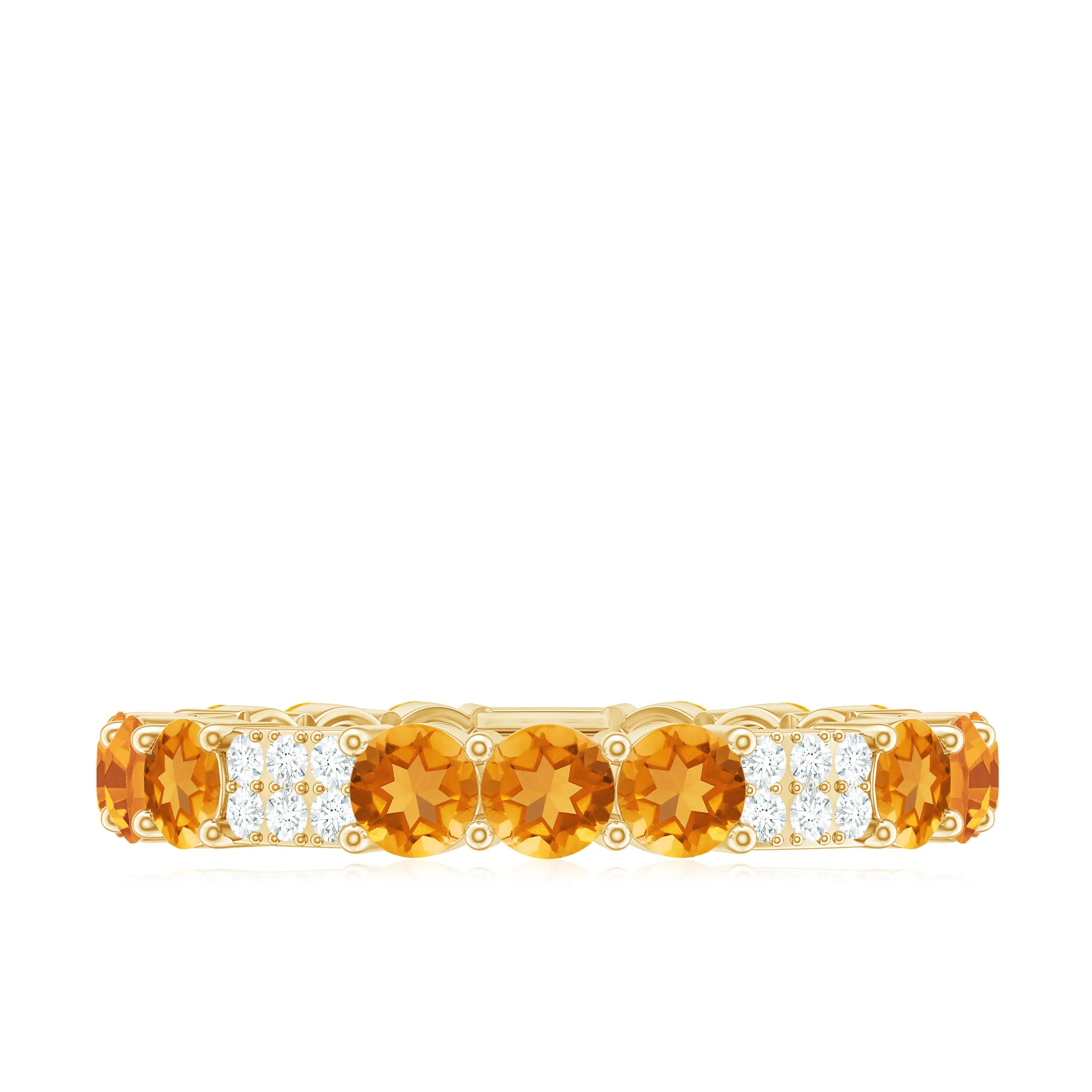 Citrine and Diamond Designer Full Eternity Ring