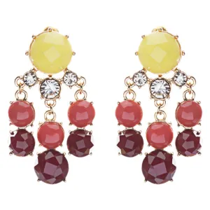 Contemporary Fashion Crystal Rhinestone Daring Design Dangle Earrings E852Yellow