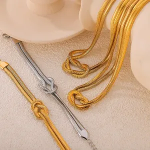 Elegant gold-plated knot bracelet