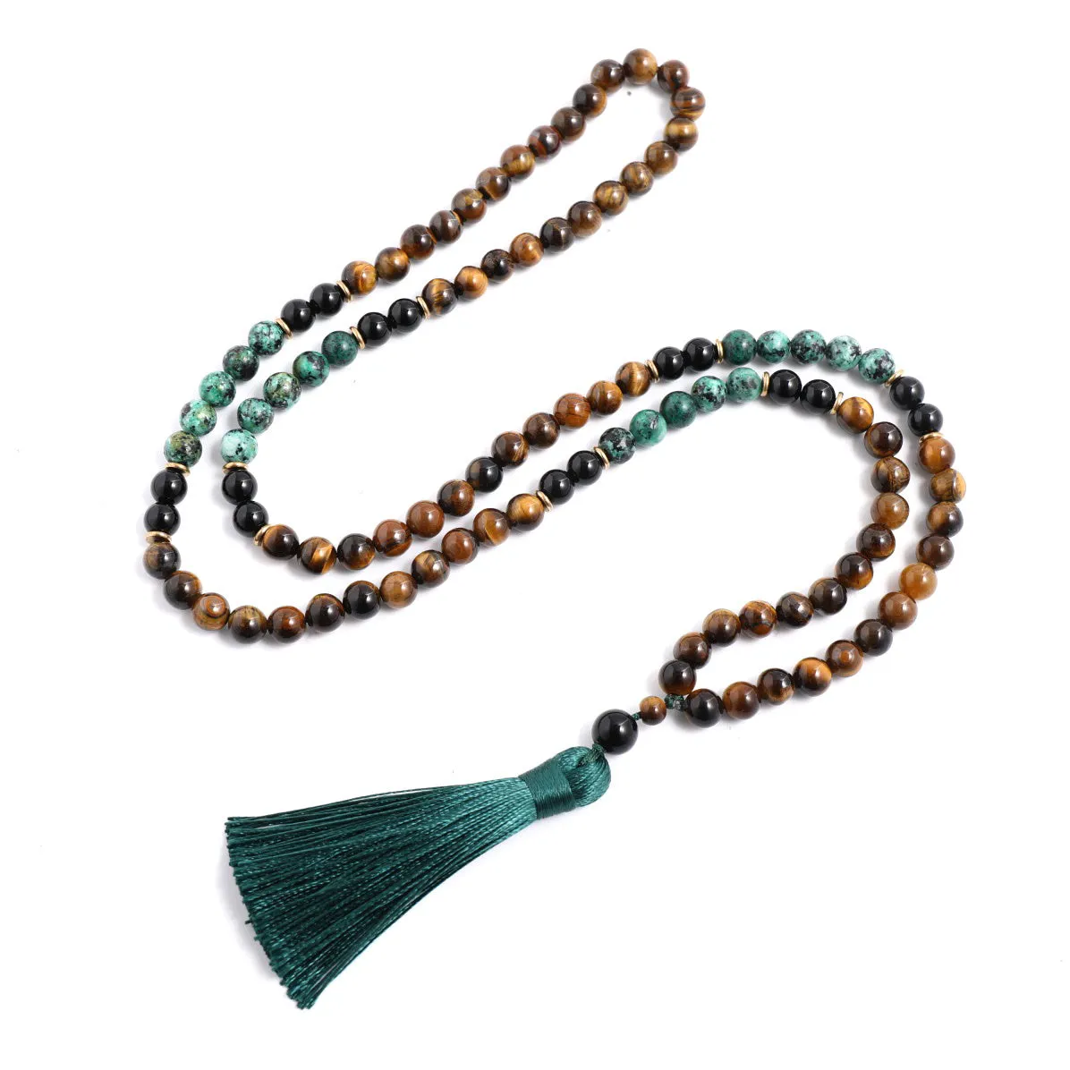 Fashion Turquesa Africana Black Onyx Japamala