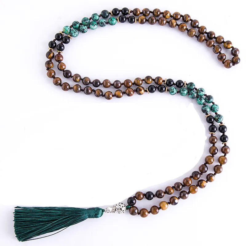 Fashion Turquesa Africana Black Onyx Japamala