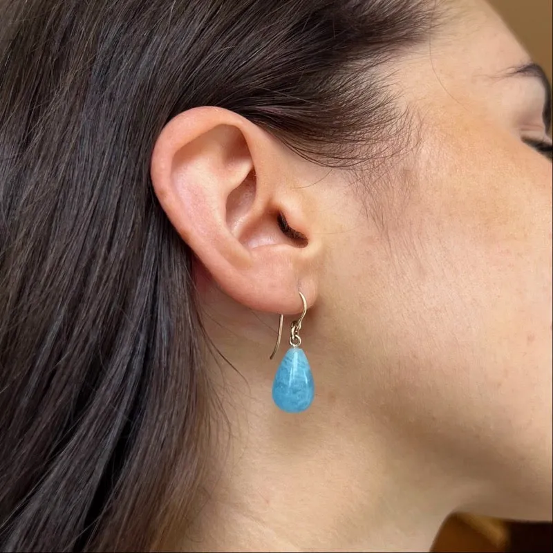 Freya Earring, Aquamarine, 9kt Yellow Gold