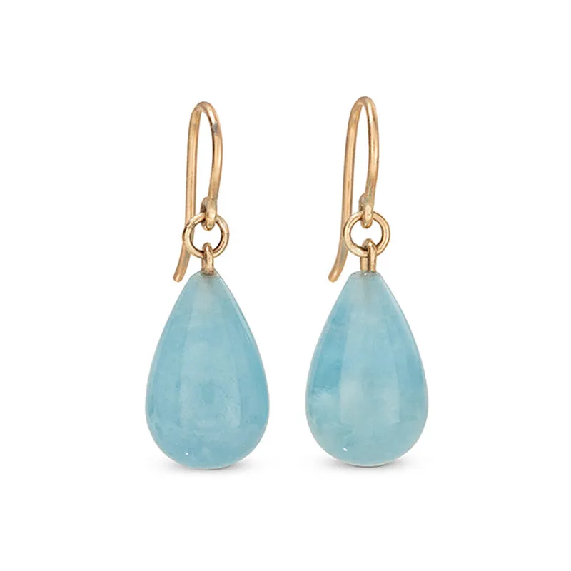 Freya Earring, Aquamarine, 9kt Yellow Gold