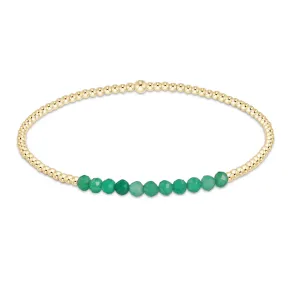 Gold Bliss 2mm Beaded Bracelet With 3mm Green Onyx Gemstone Beads