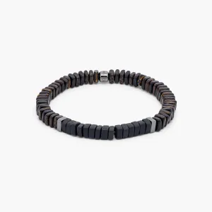 Legno   Black Onyx, Palm and Ebony Wood with Black Rhodium Plated Sterling Silver