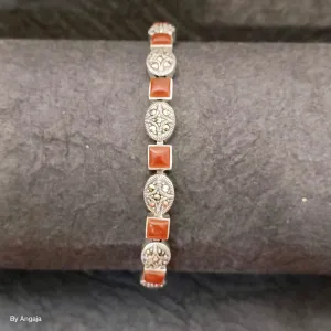 Marcasite Onyx Silver Bracelet