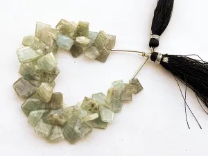 Milky Aquamarine gemstone slice cut beads