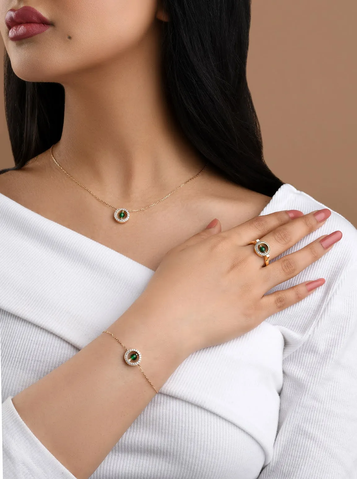 Mother's love diamond- Green onyx
