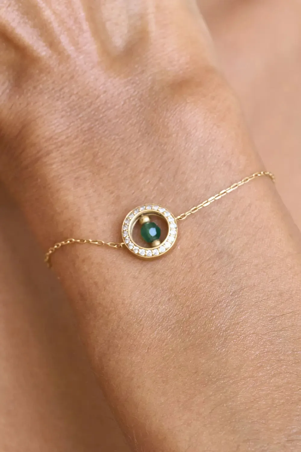 Mother's love diamond- Green onyx