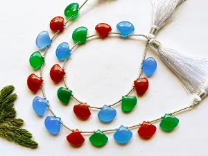 Multi Onyx Fan Shape Smooth Briolette Beads