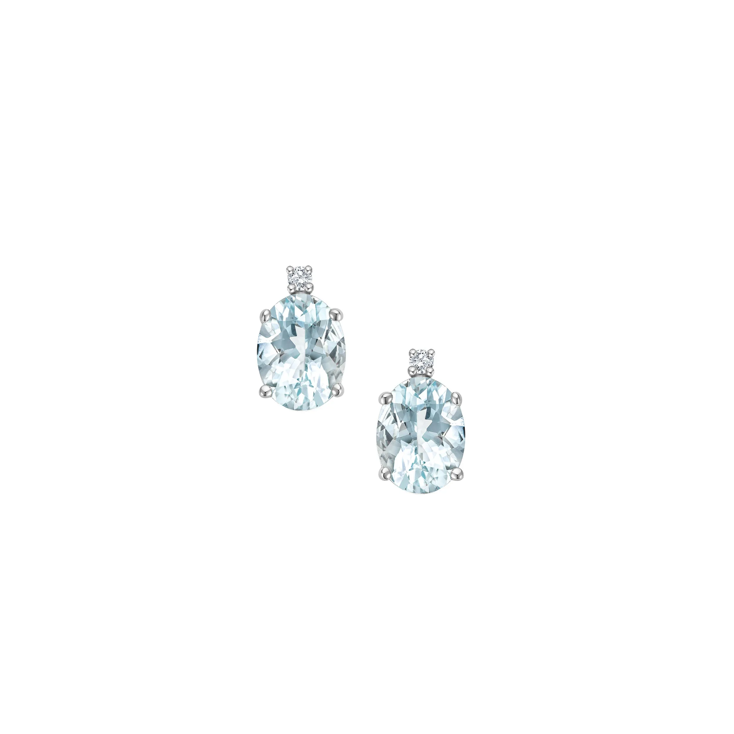 Oval Aquamarine Brillant Ohrstecker - 2,20 ct - Weißgold