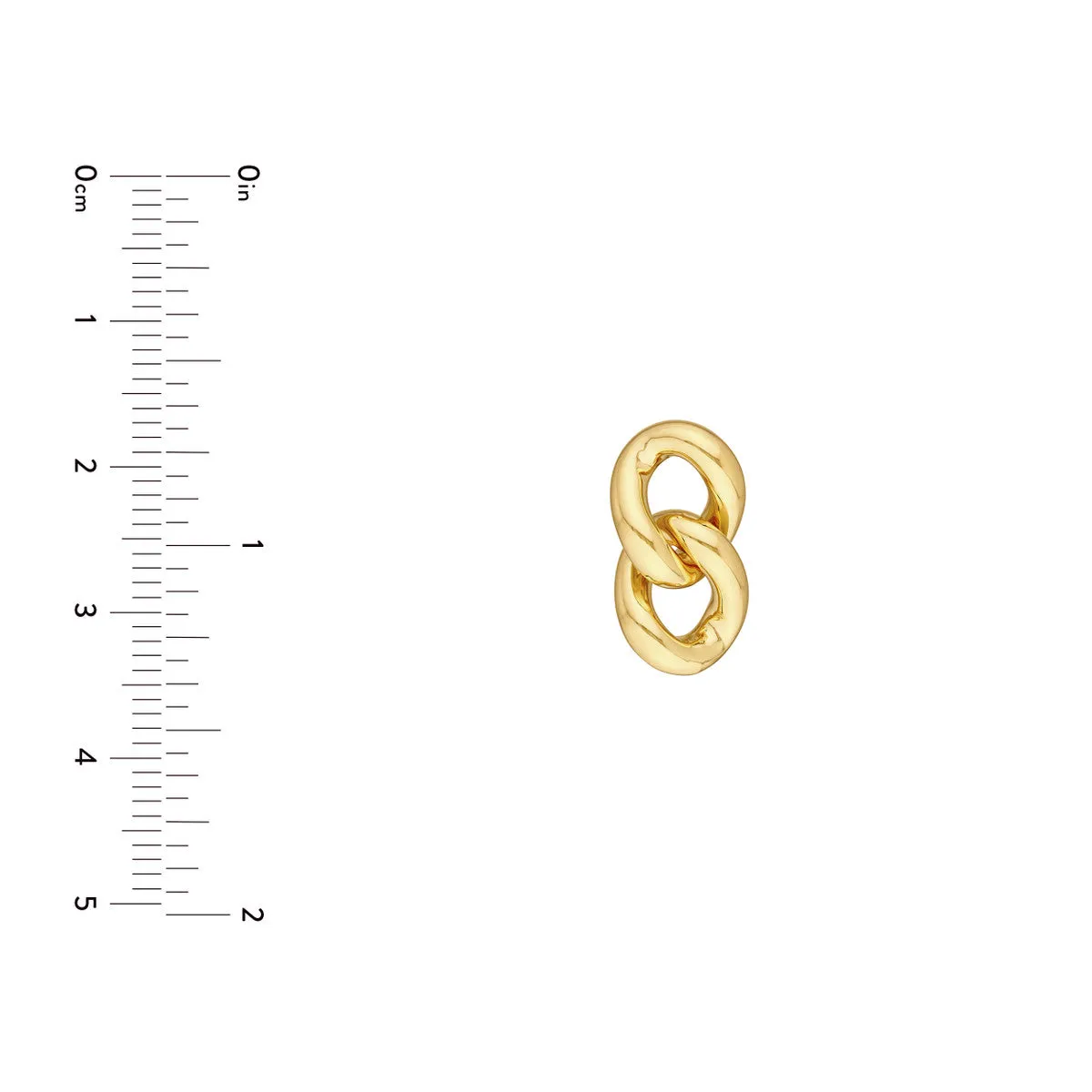 Polished Curb Link Dangle Earrings - 14K Yellow Gold - by Dazyle
