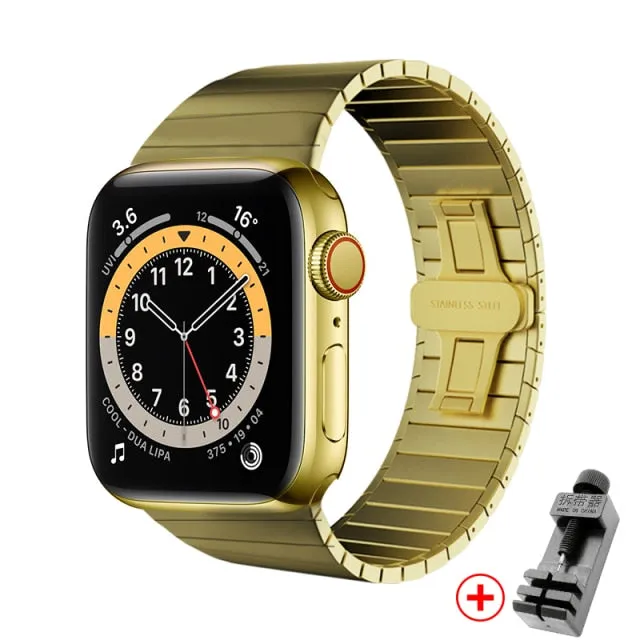 Premium Steel Strap for Series 10 9 8 7 6 5 Butterfly Metal Bracelet Watchbands