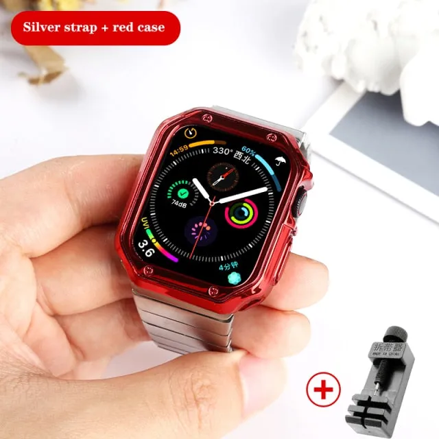 Premium Steel Strap for Series 10 9 8 7 6 5 Butterfly Metal Bracelet Watchbands