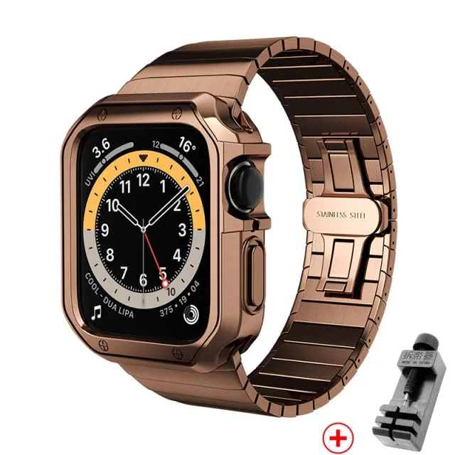 Premium Steel Strap for Series 10 9 8 7 6 5 Butterfly Metal Bracelet Watchbands