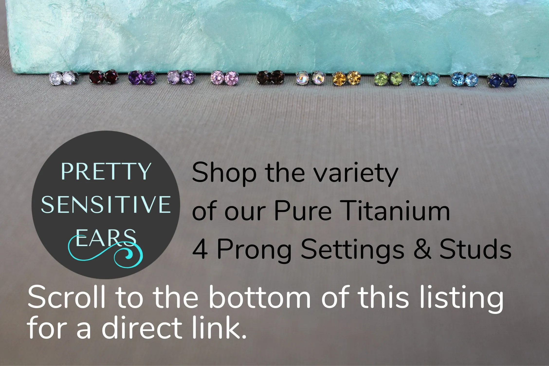Pure Titanium Earrings Light Amethyst Facet Cut Hypoallergenic Nickel Free Studs