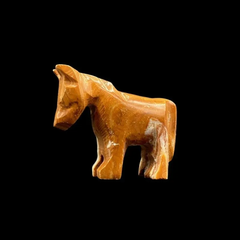 Small Polished Onyx Horse Figurine
