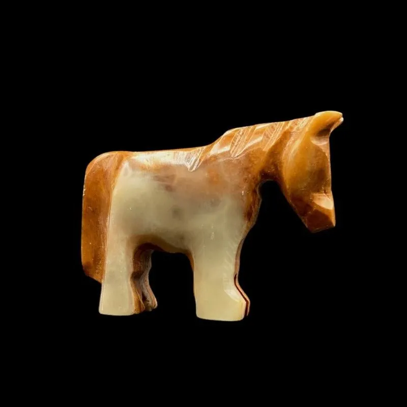 Small Polished Onyx Horse Figurine