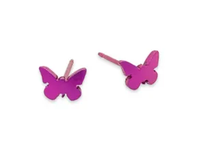 Small Titanium Butterfly Stud Earrings