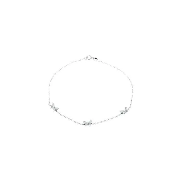 Sterling Silver Butterfly Anklet at Regard Jewelry in Austin, Texas