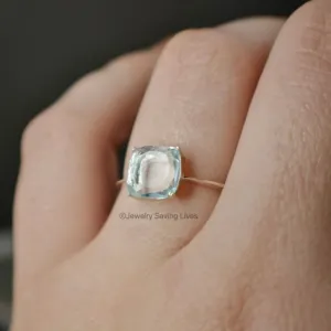 The Asher - Natural Aquamarine