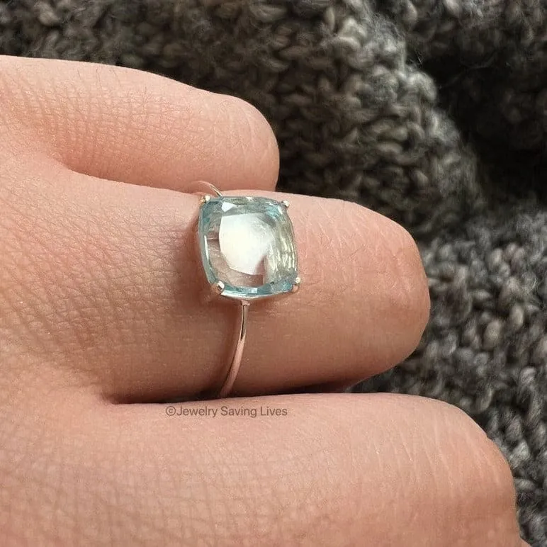 The Asher - Natural Aquamarine