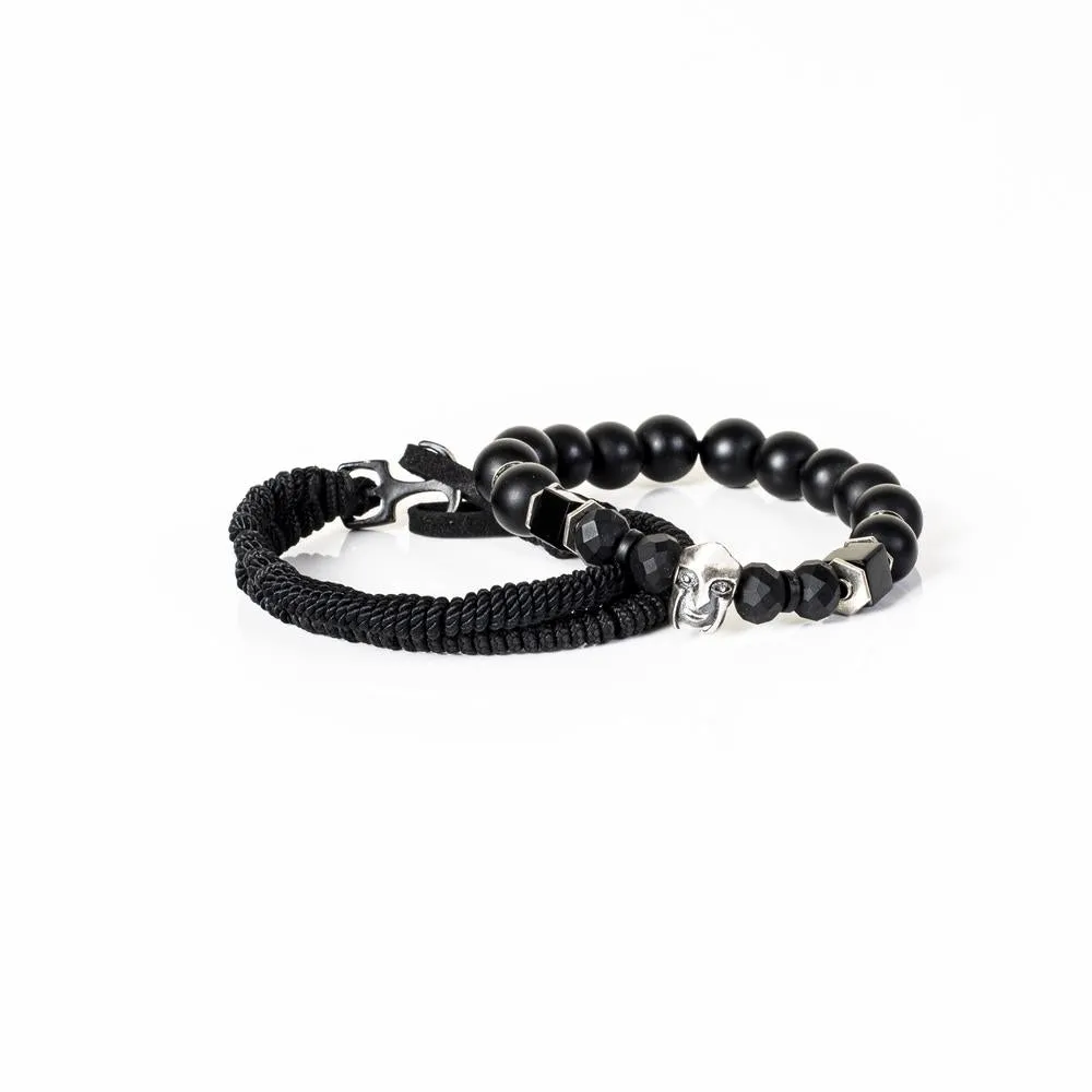 The Beaded Black Bracelet Set
