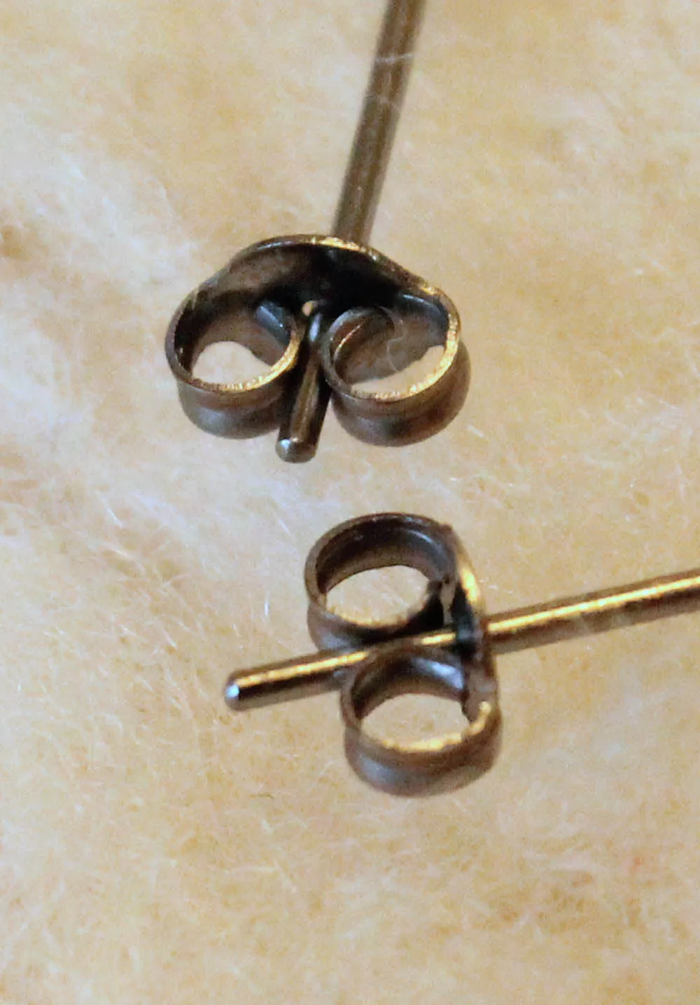 Tiger's Eye Bezel Gemstones, Large (Niobium or Titanium Post Earrings)