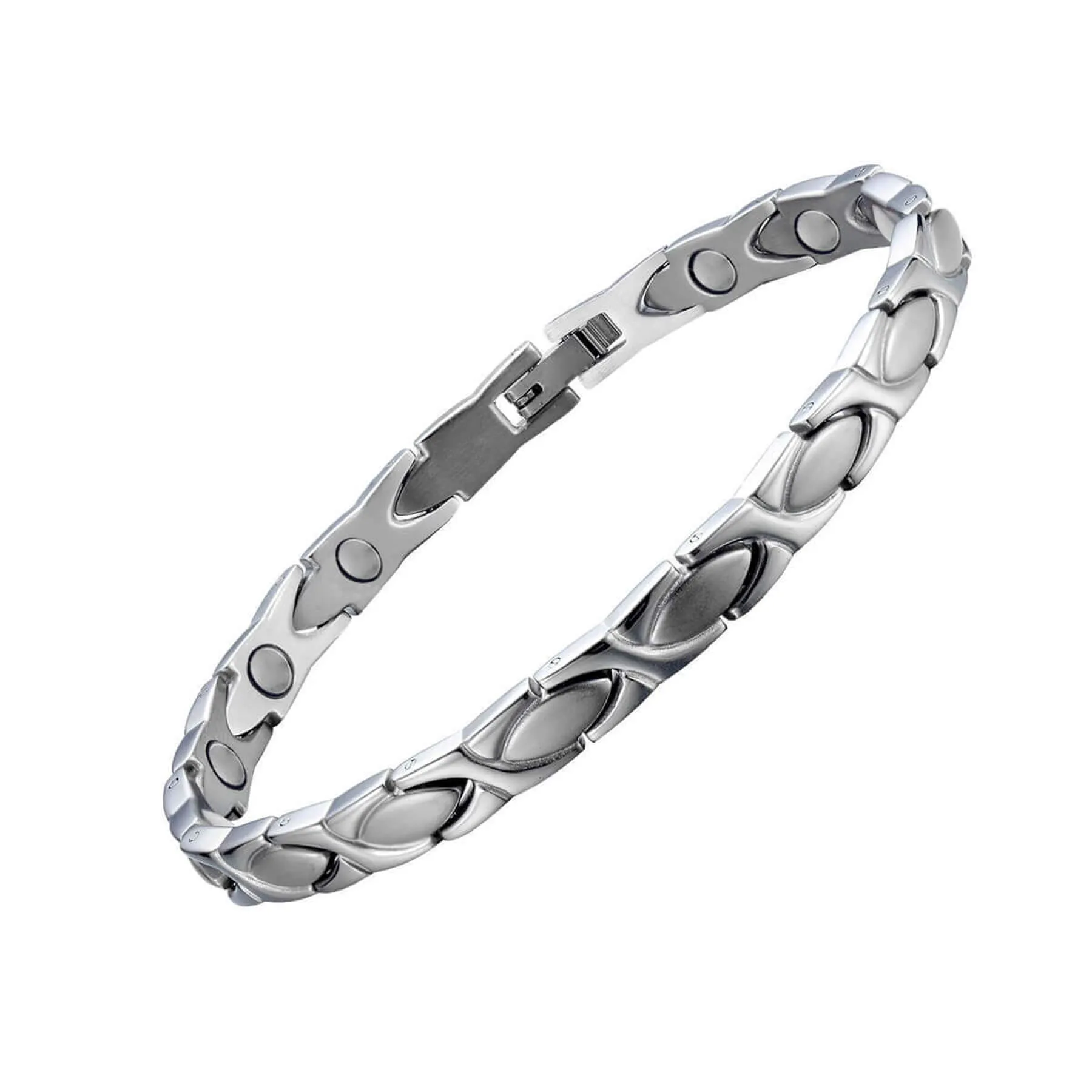Titanium Magnetic X and Oval Bracelet